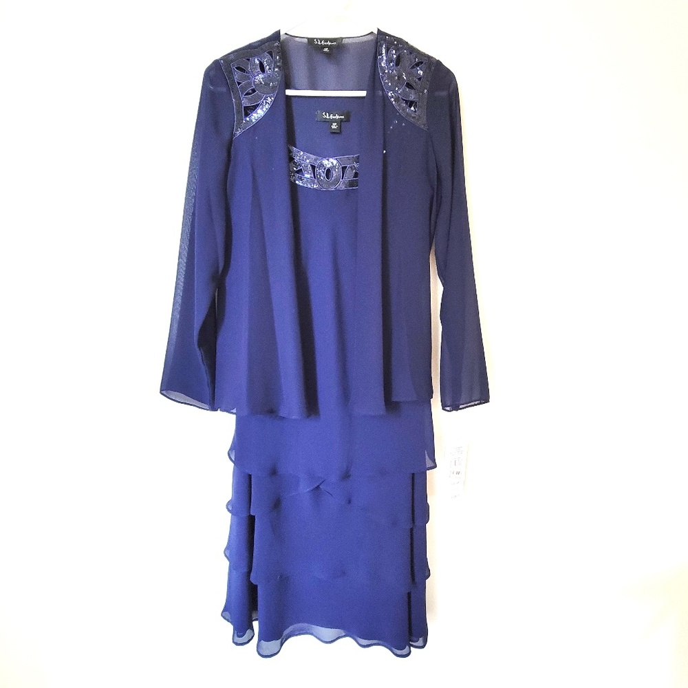 SL Fashions Sequined 2 Piece Dress Size 10P